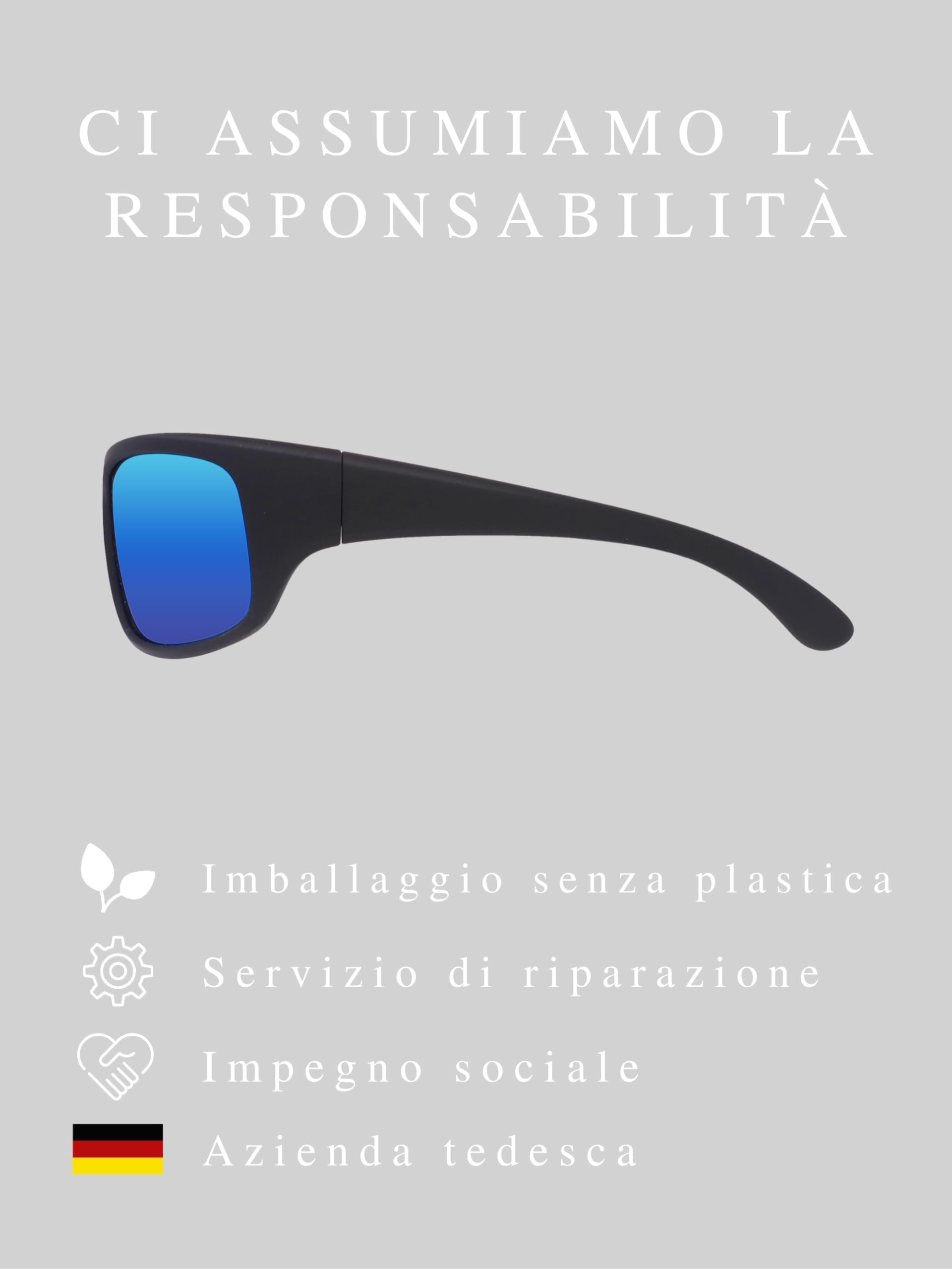 EREBOS Occhiali da sole categoria 4 - extra scuri per uomo e donna, polarizzati a specchio, occhiali da ghiacciaio CAT 4, UV 400, occhiali per occhi sensibili alla luce