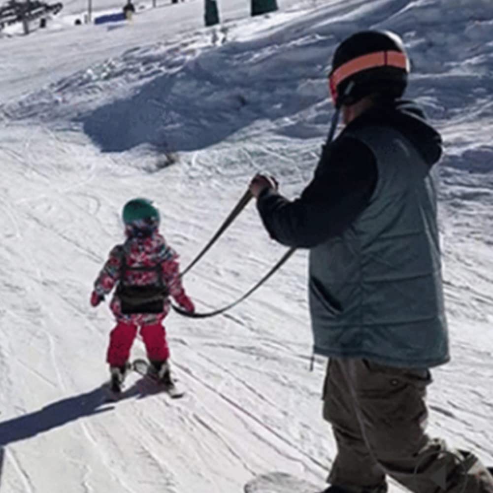YJZQ Harnais de Fixation Harnais d'entraînement de Ski Harnais et Laisse réglables avec Pochette pour Enfant Sport Alpin Parent et Enfant Bande de Sécurité Anti Chute pour Patinage Snowboard