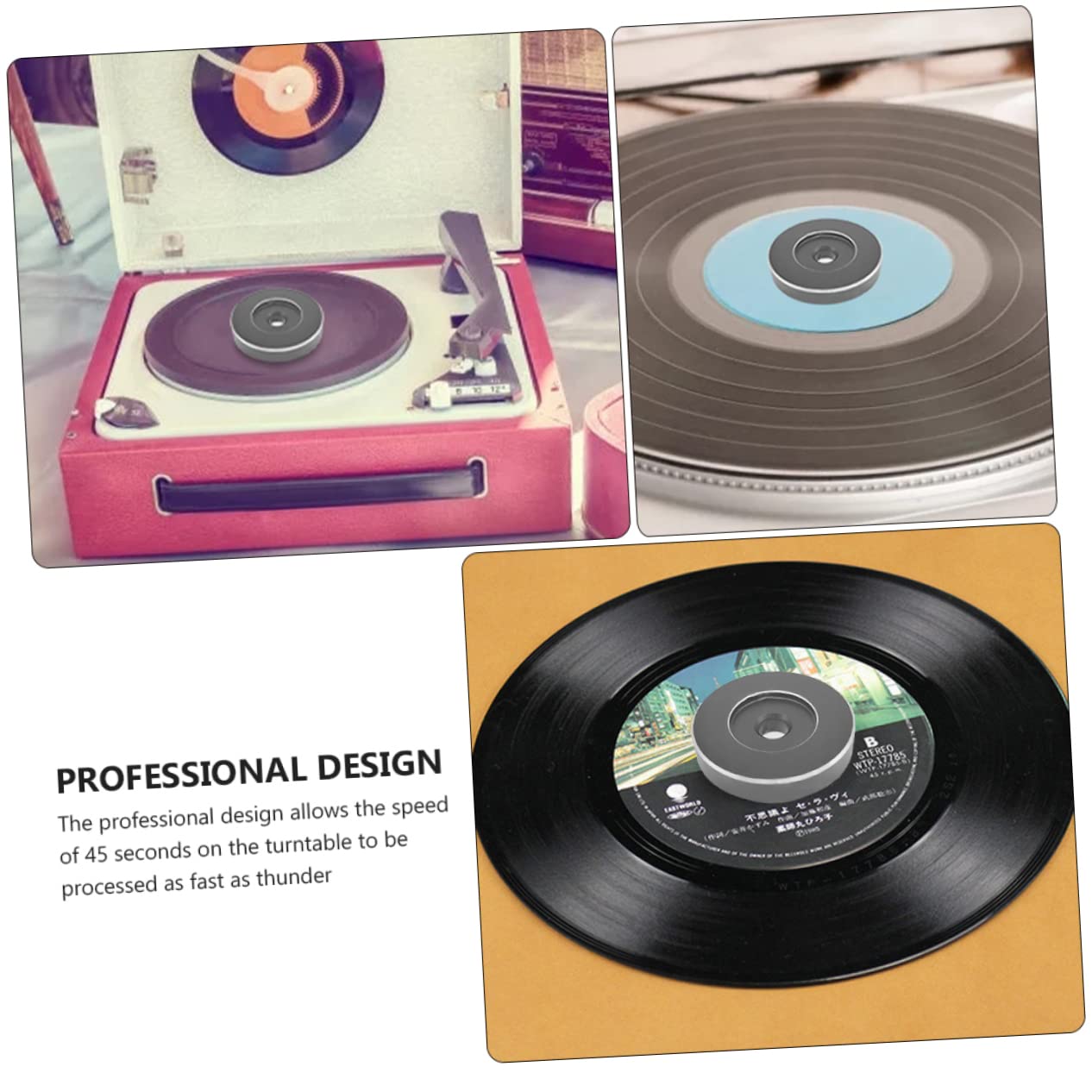HEMOTON Adattatore Per Giradischi Da 45 Giri in Vinile Da 3 Pezzi Per Giradischi Da 7 Pollici Adattatore Per Giradischi Da 45 Giri Ad Alte Prestazioni Installazione Semplice Sostituzione