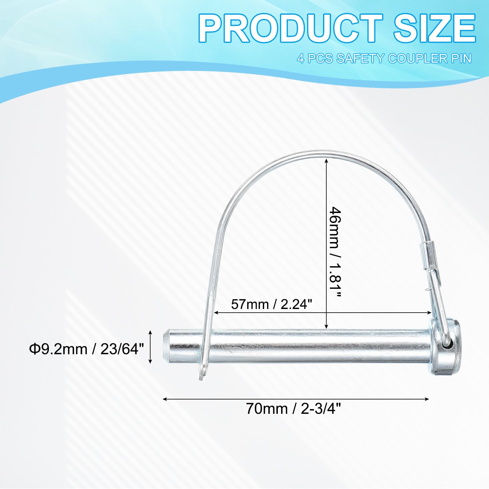 PATIKIL Trailer Coupler Pin 23/64x2-3/4" - Image 2