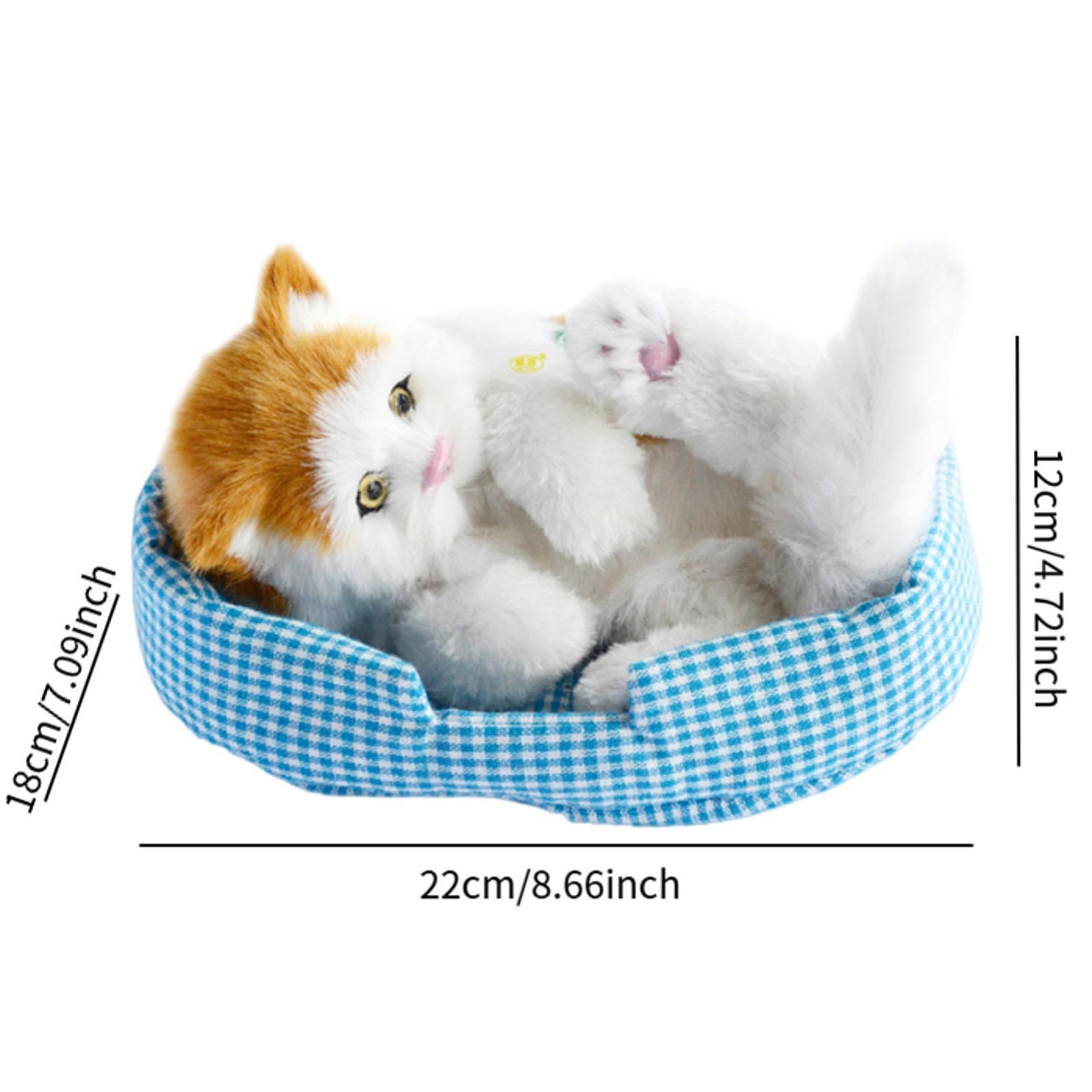 Simulazione Bellissimo Gatto Che Gatti Giocattolo Gatti Che Dormono su Tappetino Regalo Mini Versatile in Tappetino per Animali Decorazi, Testa Orange Cat