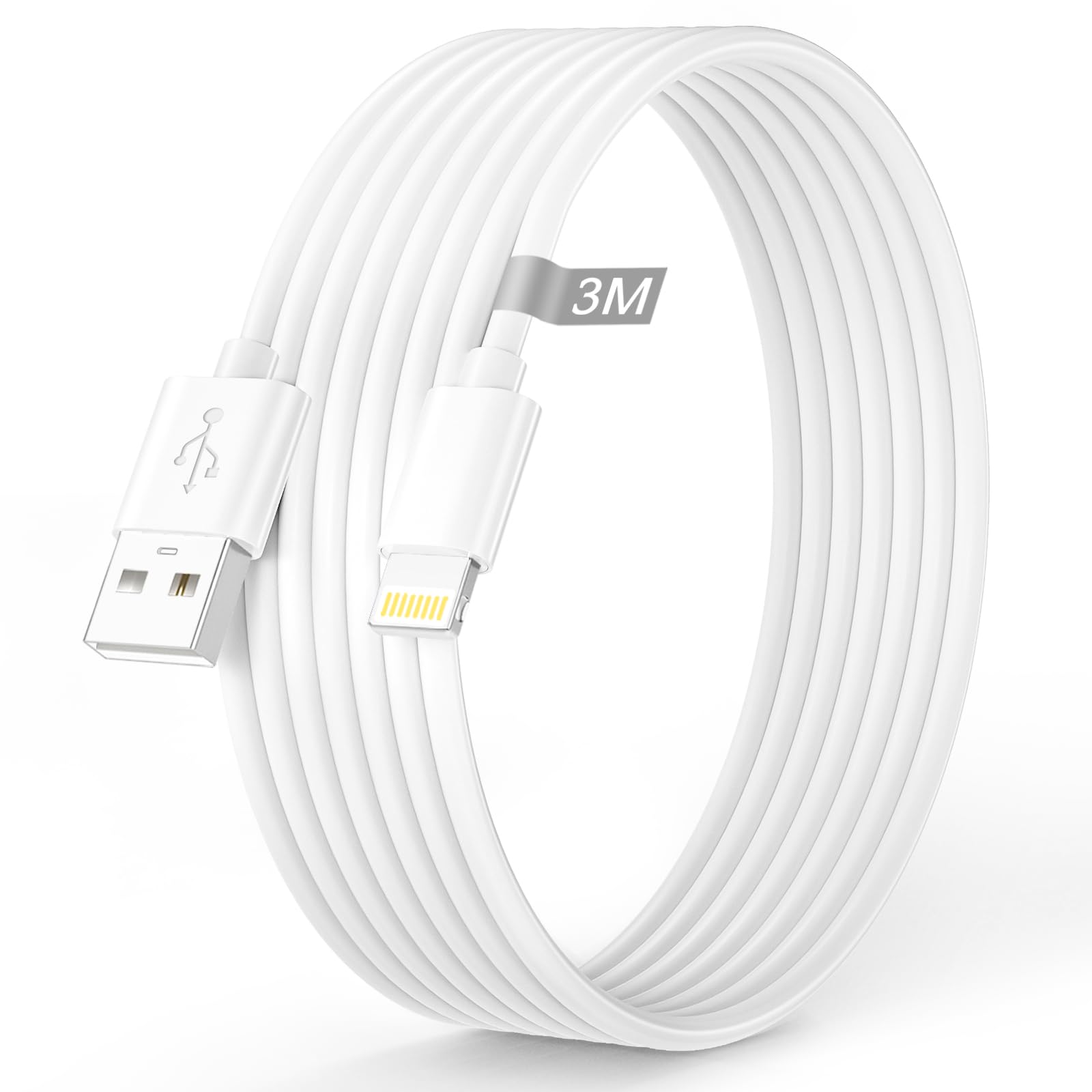 Cavo iPhone 3M Apple Certificato MFi, Cavo Lightning 3M Cavi Ricarica iPhone Filo Caricatore i-Phone Cavetto USB to Lightning Caricabatterie pour iPhone 14 13 12 11 Pro Max XS XR X 8 7 6 6s SE iPad