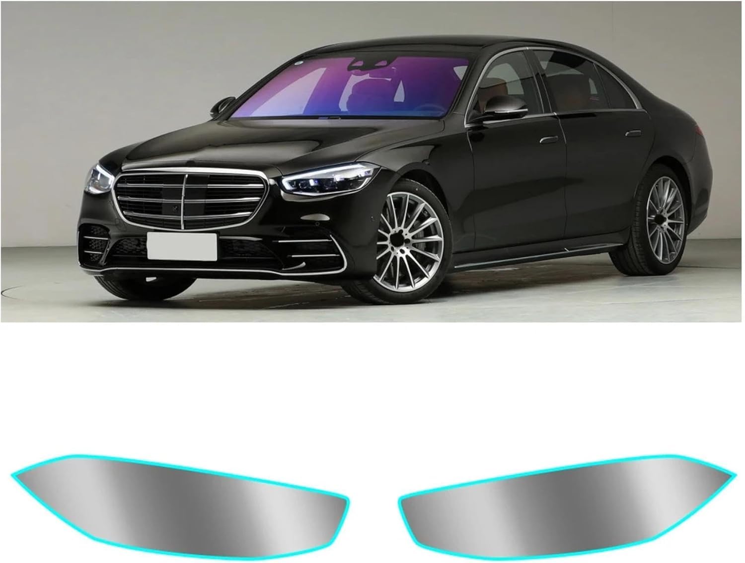 SamLng Car Front Light Film for S-Class W223 2021 Light Controlled Car Front Headlamp Protection Film TPU Color Changing Car Headlight Film TPU Lamp Film Headlight Protection Sticker