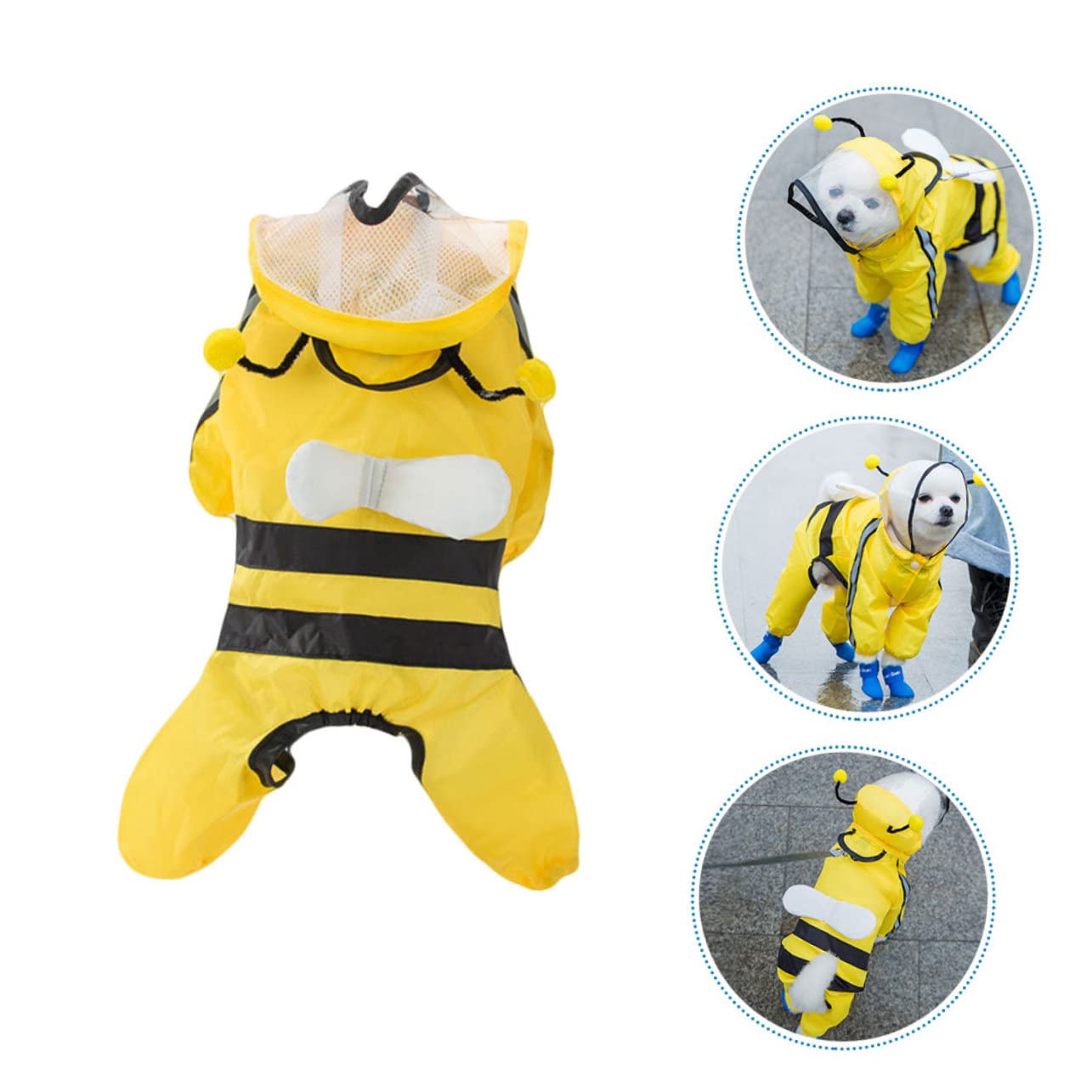 FRCOLOR 3stücke Hunderegenmantel Bienenform wasserdichte Regenponcho Für Kleine Und Mittelgroße Hunde Schützendes Hundezubehör Für Nasses Wetter Super Haltbar Und Stylisch