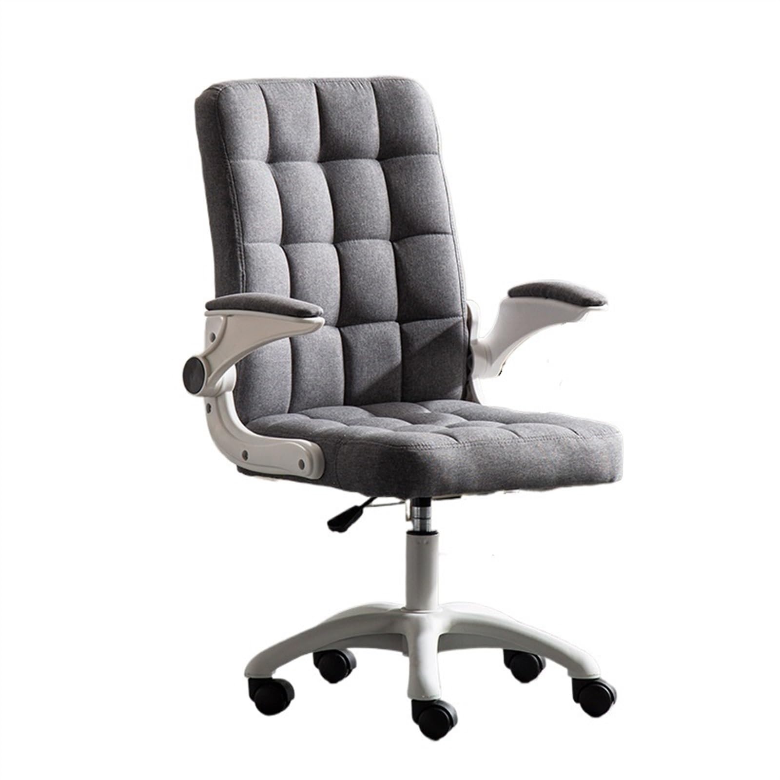 Sedia da ufficio con seduta girevole, braccioli regolabili, tessuto confortevole, schienale medio per casa e studio, design ergonomico per maggiore sostegno e comfort