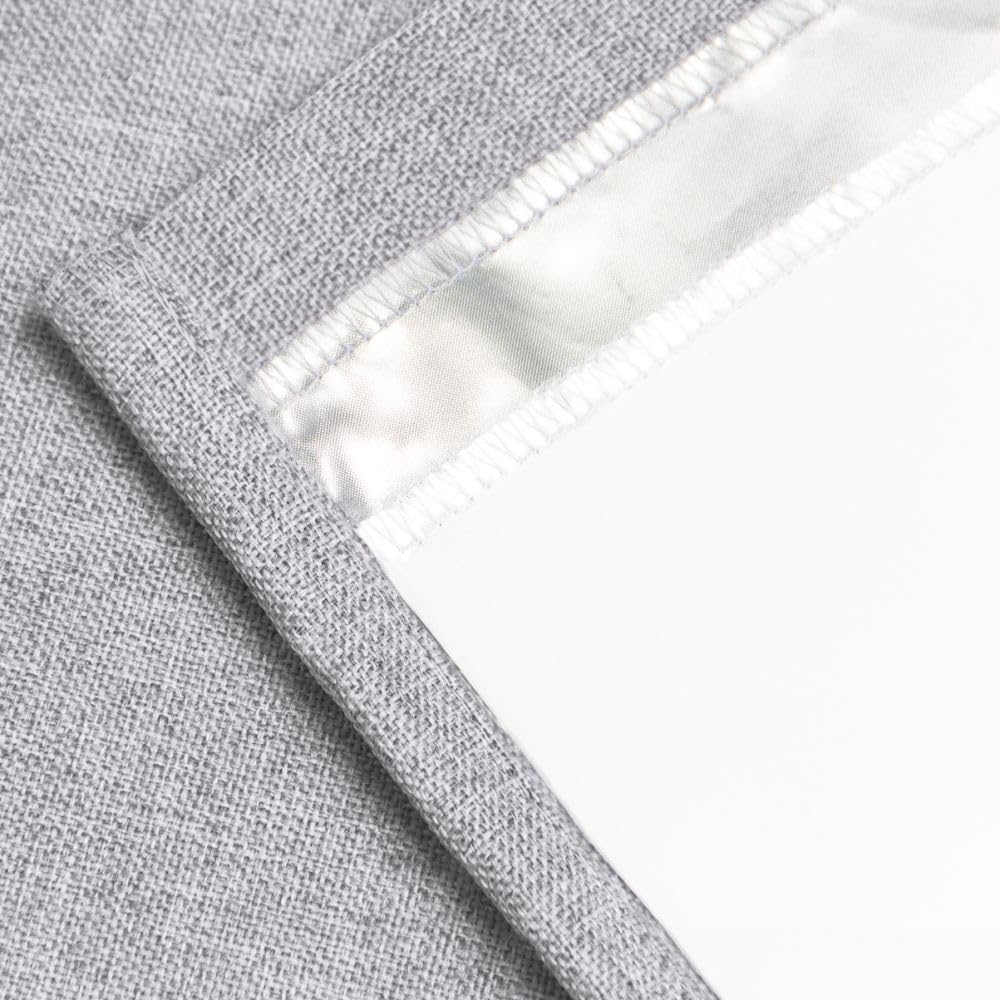 Moondream DecibelControl™ Rideau Anti-Bruit 3en1 | Isolation Phonique | Thermique Hiver+Été | 100% Occultant | Technologie Brevetée | Fabrication UE | Oeillets | Gris MC733 | 130L x 260H cm