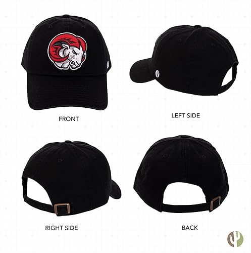 Miniatura 3 de Desert Cactus Winston-Salem State University Gorra de béisbol Rams WSSU con ala bordada, correa de tela ajustable para adultos (estilo A) negro