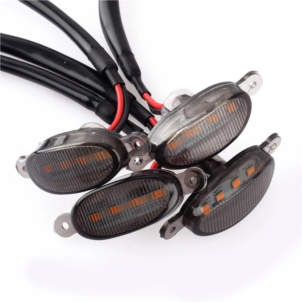 4Pcs Front Grille Light Fit For Dodge For Journey 2009-2012 2013 2014 2015 2016 2017 2018 2019 2020 Smoked Black Lens