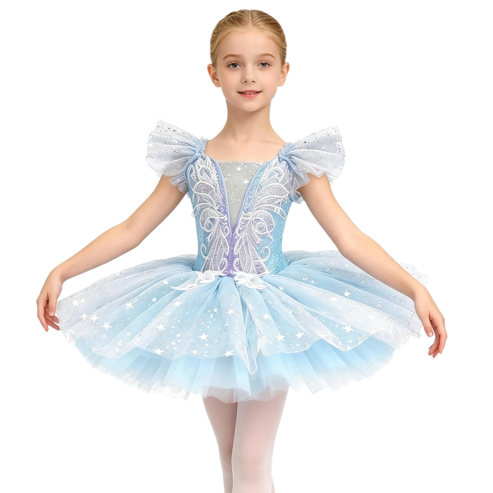 Freebily Tutu Danza Classica Bambina Vestito da Pattinaggio Artistico Vestito Ballo Balletto Scintillante Bambine Tutu Balletto in Tulle Danza Classica