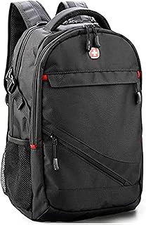 شنطة ظهر من سويس جير كلاسيكة للاب توب، مقاومة للماء 17.3 بوصة، شنطة سويس جير لاجهزة ابل / ديل / توشيبا / لينوفو / اسوس / سامسونج / اتش بي / مايكروسوفت / ام اس اي - اللون اسود