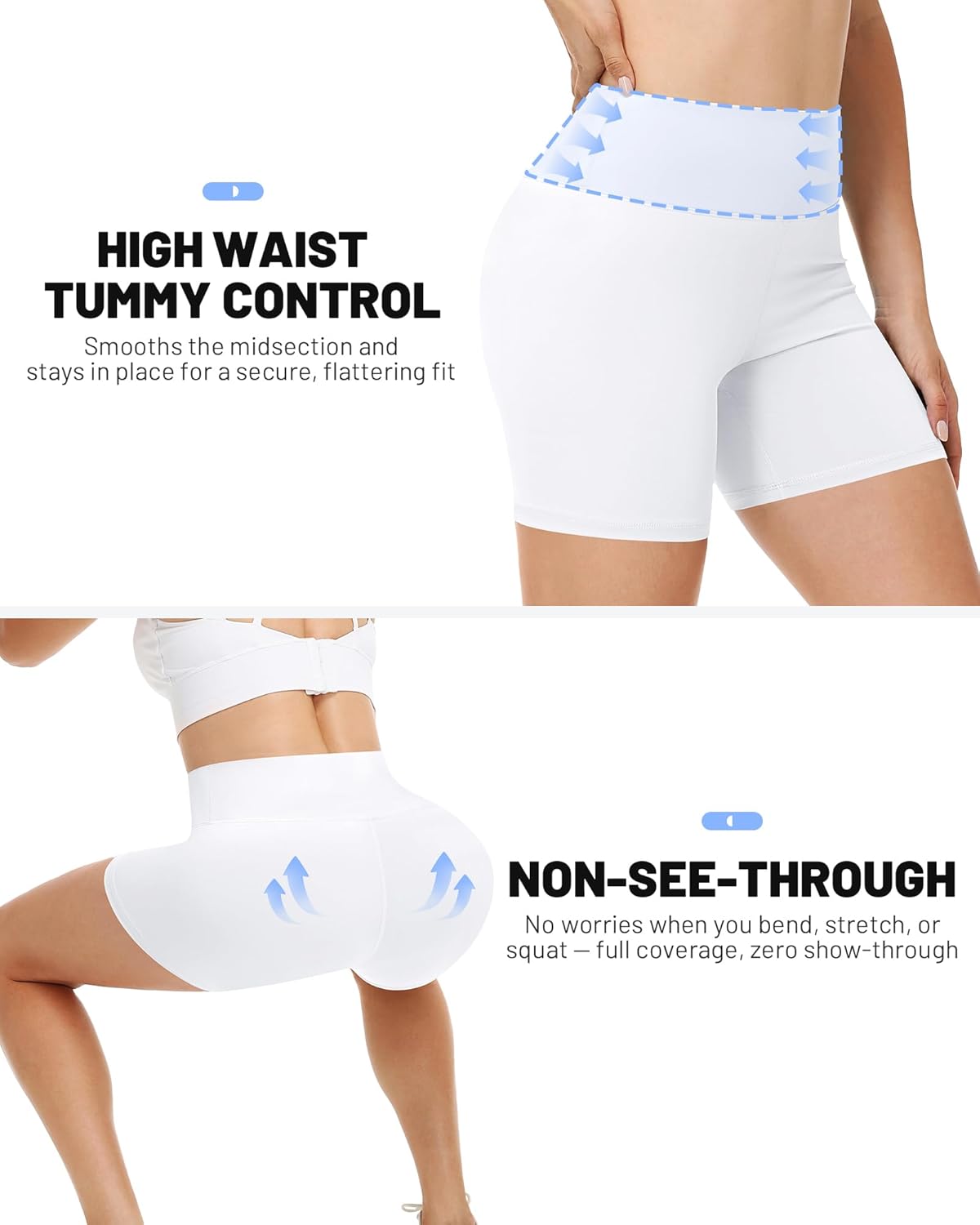 Runhit Women's Workout Biker Shorts - 3"/5"/8" High Waisted Tummy Control Spandex Booty Shorts for Volleyball Gym Yoga Dance - Image 3