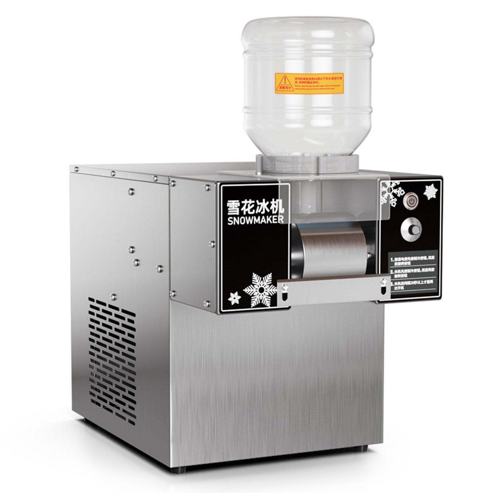 Macchina per ghiaccio a fiocchi di neve, macchina elettrica per ghiaccio tritato, raffreddamento rapido, materiale in acciaio inossidabile per uso alimentare, macchina per ghiaccio a fiocchi,60kg/Day