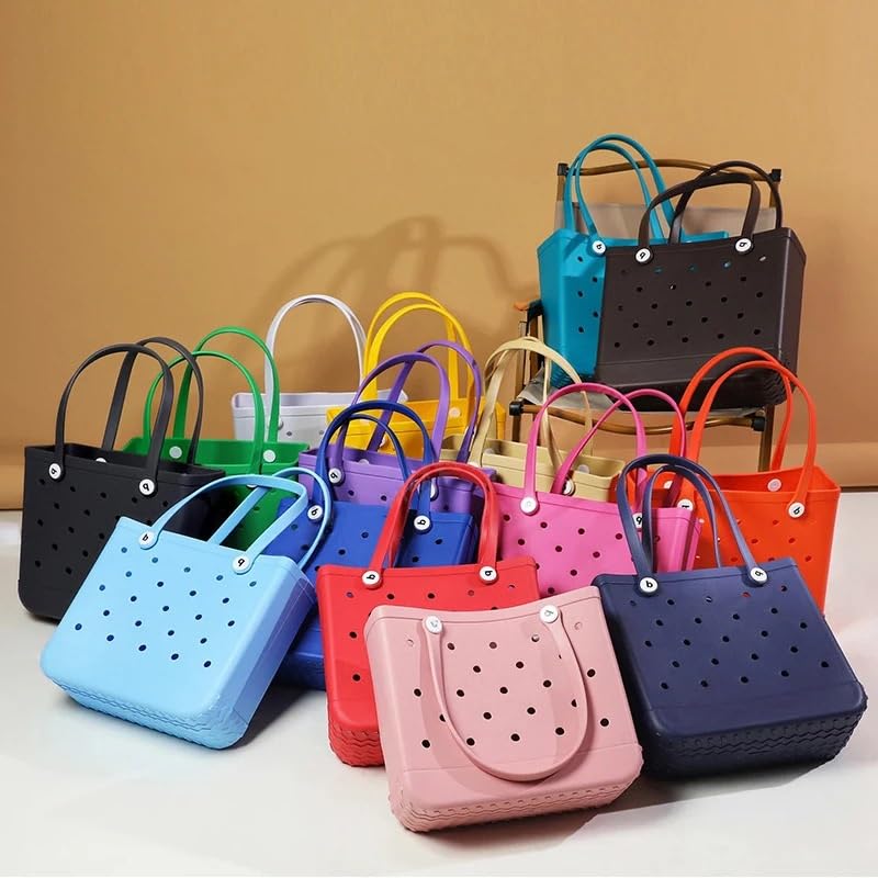 Bolsas de Playa Grandes,Bolso Playa Mujer Bolso de playa minimalista impermeable for exteriores, viajes, con agujeros, pequeño, material EVA