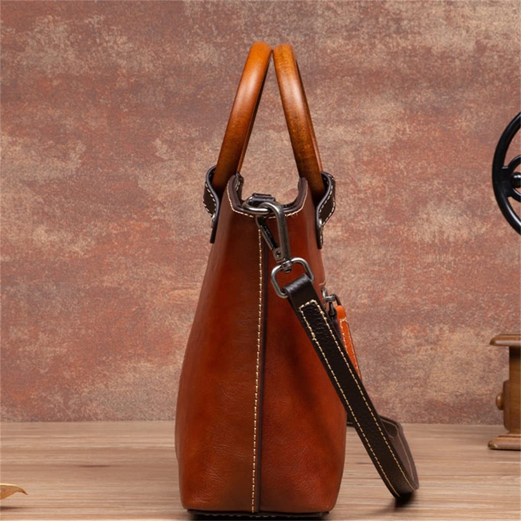 Bolsos de hombro vintage para mujer, bolsos de cuero con relieve a mano
