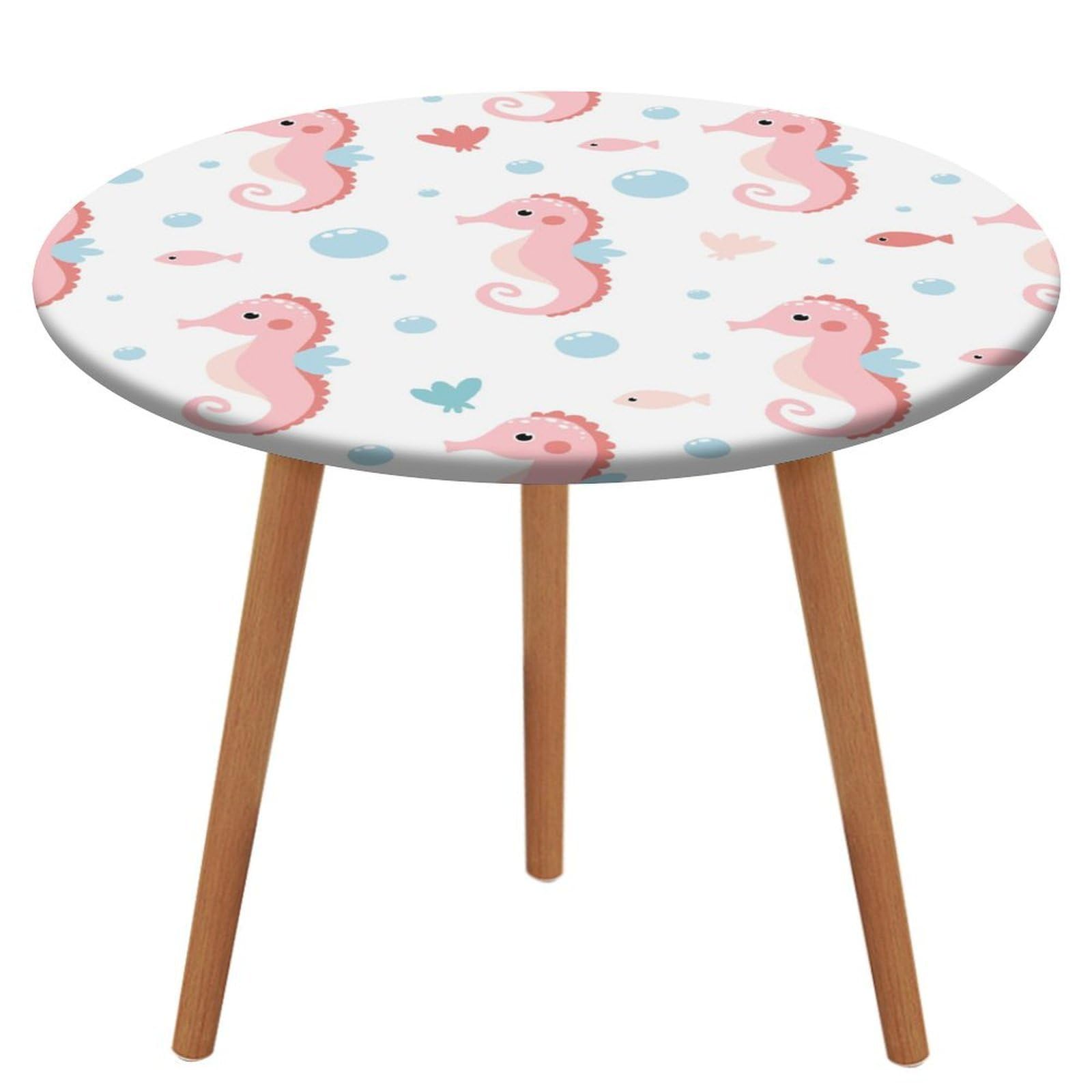 Seahorse Round Tablecloth Table Protector Cover For Dinning Room Kitchen Picnic Party