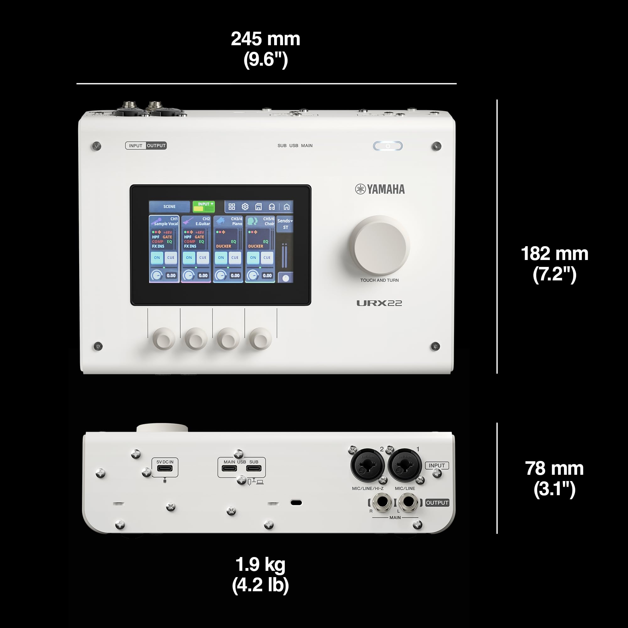 Yamaha URX22 4-In / 2-Out Dual USB-C Audio Interface With