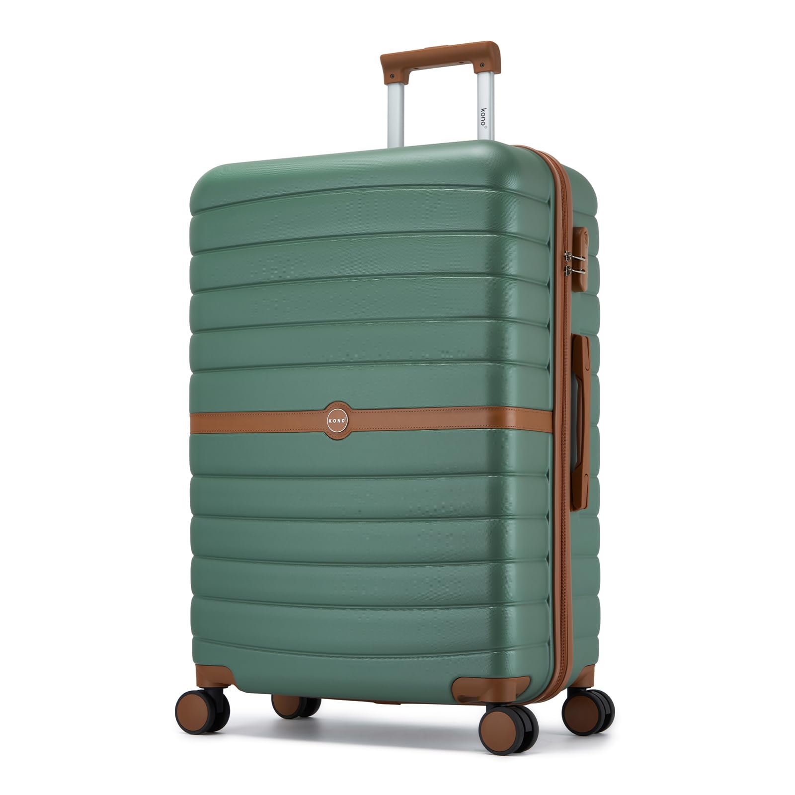 KONO Koffer Trolley Handgepäck Mittelgroß Groß, Hartschalenkoffer aus ABS+PC, Reisekoffer Set mit 4 Rollen, Zahlenschloss und Teleskopgriff für Flugreisen, Business, Urlaub und Familienreisen | Leichter und kratzfester Koffer aus Polycarbonat und ABS, für Damen und Herren