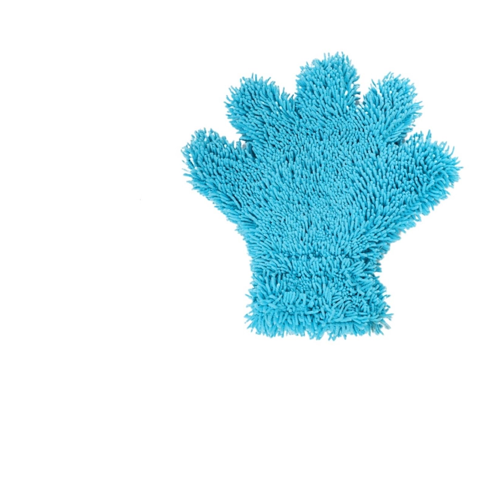 WWYYZAYC Car Cleaning Glove Soft Coral Fleece Automotive Microfiber Wash Mitt Auto Detailing Accessories(Blue 1PCS)