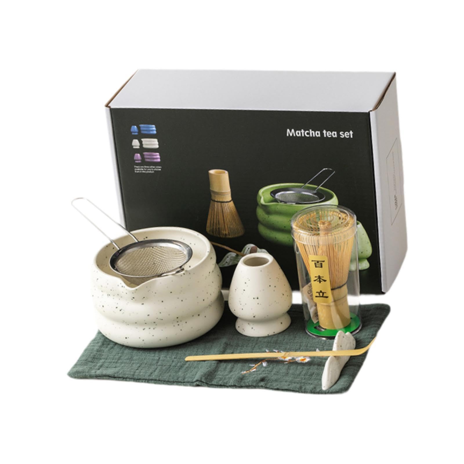 ATORSE™ Matcha Whisk Set Ceramic for Tea Lovers Matcha Gift Tea Ceremony Matcha Bowl White 7 piecs|Home & Garden|Food & Beverages|Tea 3
