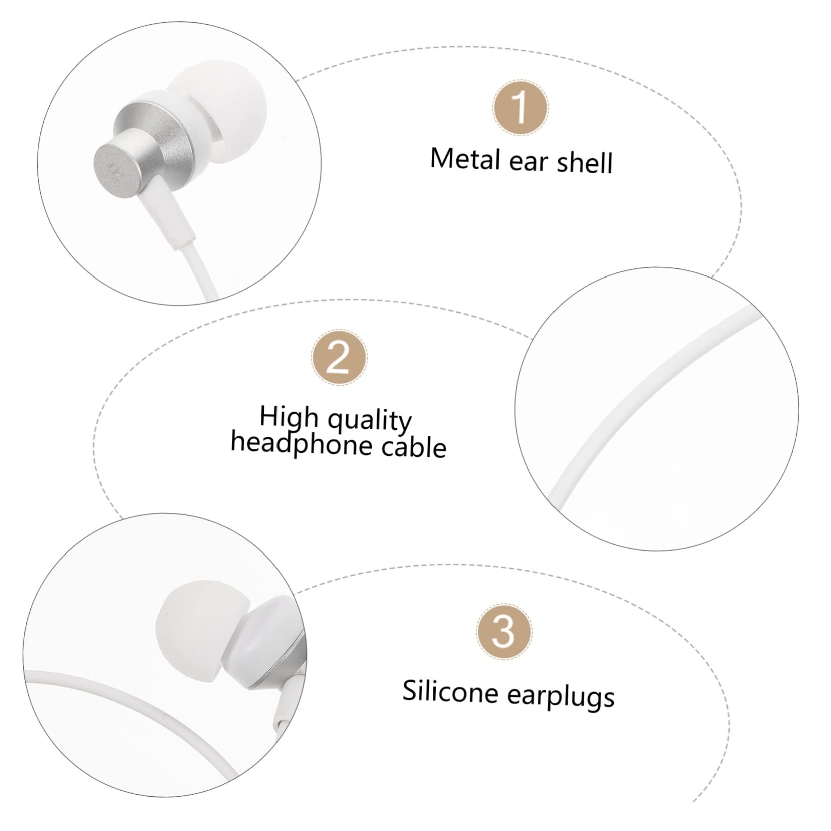 OSALADI 3piezas Auriculares In-Ear para Diseño Ergonómico y Ligero Sonido Estéreo De Graves Potentes Accesorios para Gafas VR Uso Práctico y Cómodo