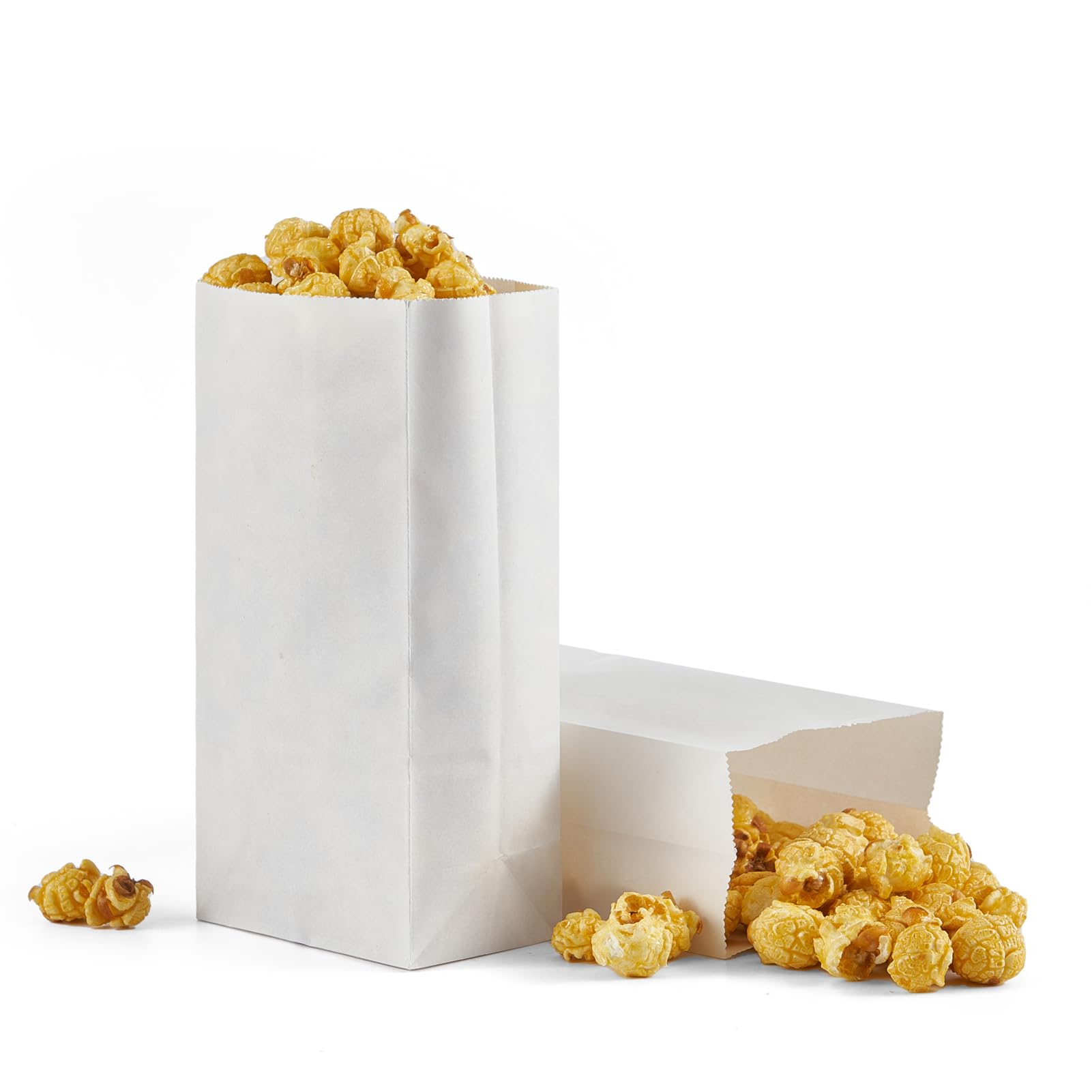 50 bolsas de papel kraft blanco de 1 libra de 3.5 x 2.2 x 6.7 pulgadas para almuerzo, desayuno, sándwiches, galletas, dulces, manualidades