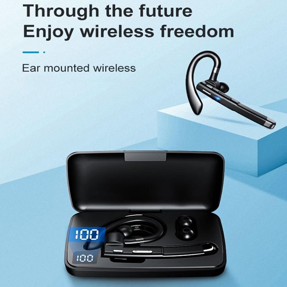 MSHUKCOE Y520 Bluetooth Wireless Headset Over Ear Noise Canceling Headphones with Mic Earbuds,10h Playback, for Business Office Trucker Outdoor Sports Riding