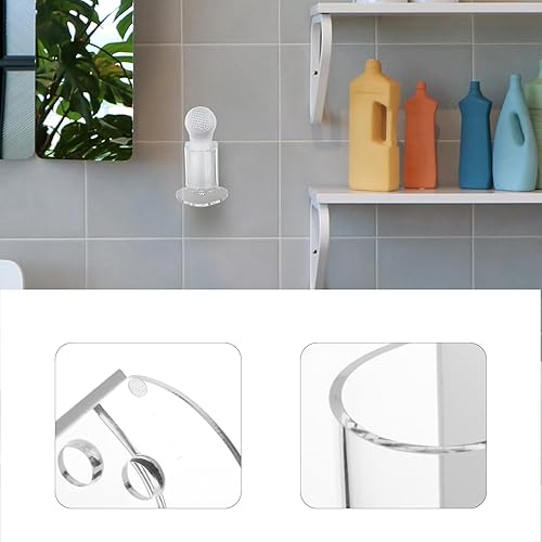 Miniatura 5 de Beautyflier Soporte eléctrico para cepillo de lavado facial, limpiador de limpieza de acrílico transparente para masajes y limpieza profunda (solo