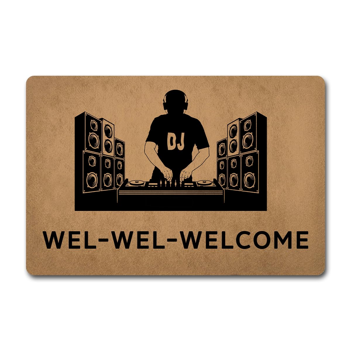 Funny Welcome Doormat D JING Music Lover DJ Doormat Welcome (23.6 X 15.7 in) Colorful Print Top With Anti-Slip Rubber Back Doormat Gift Doormat For The Entrance Way Front Door Patio Decor Area Rugs