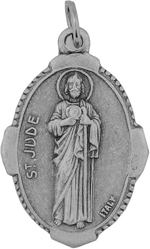 VILLAGE GIFT IMPORTERS Medalla de San Judas Tarjeta de oración Santo patrón de causas desesperadas Hecho en Italia Joyería cristiana, Metal