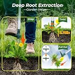 Walensee Stand Up Weed Puller Long Poignée 3 Outil de suppression des griffes Dandelion38.5 Inch Long, Piceuse de mauvaises herbes