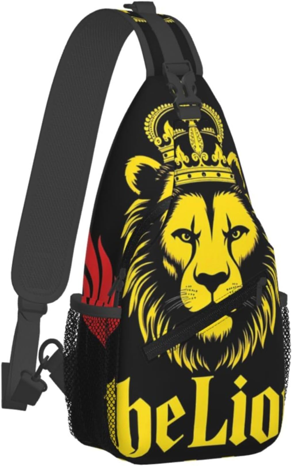 Ultra Lightweight Sling Bag Backpack Single Shoulder Messenger Bag Anti-Theft Multipurpose Bag for Outdoor Camping Hiking Cycling, African Flag Lion Judah Rasta Rastafari Jamaica Reggae Tote Bags