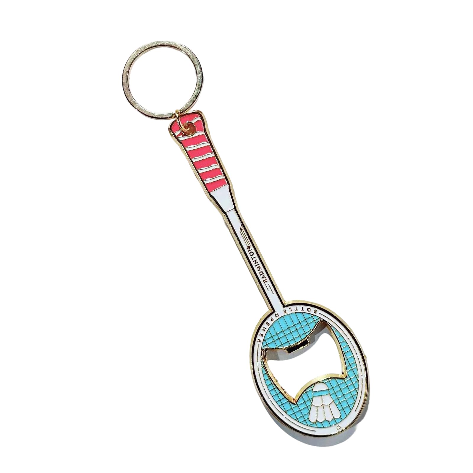 LUCKGONI Metal Bottle Opener Keychain With Unique Badminton Racket Design For Outdoor Sports And Social Gatherings