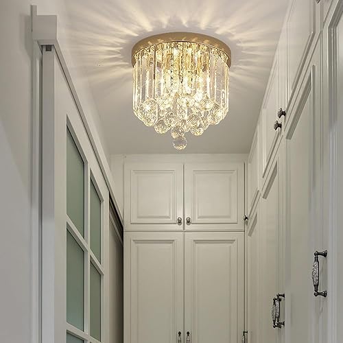 Miniatura 5 de Lámpara de techo con forma de gota de lluvia de cristal, lámpara de techo moderna con enchufe E14E12 para pasillo, dormitorio, comedor, sala de