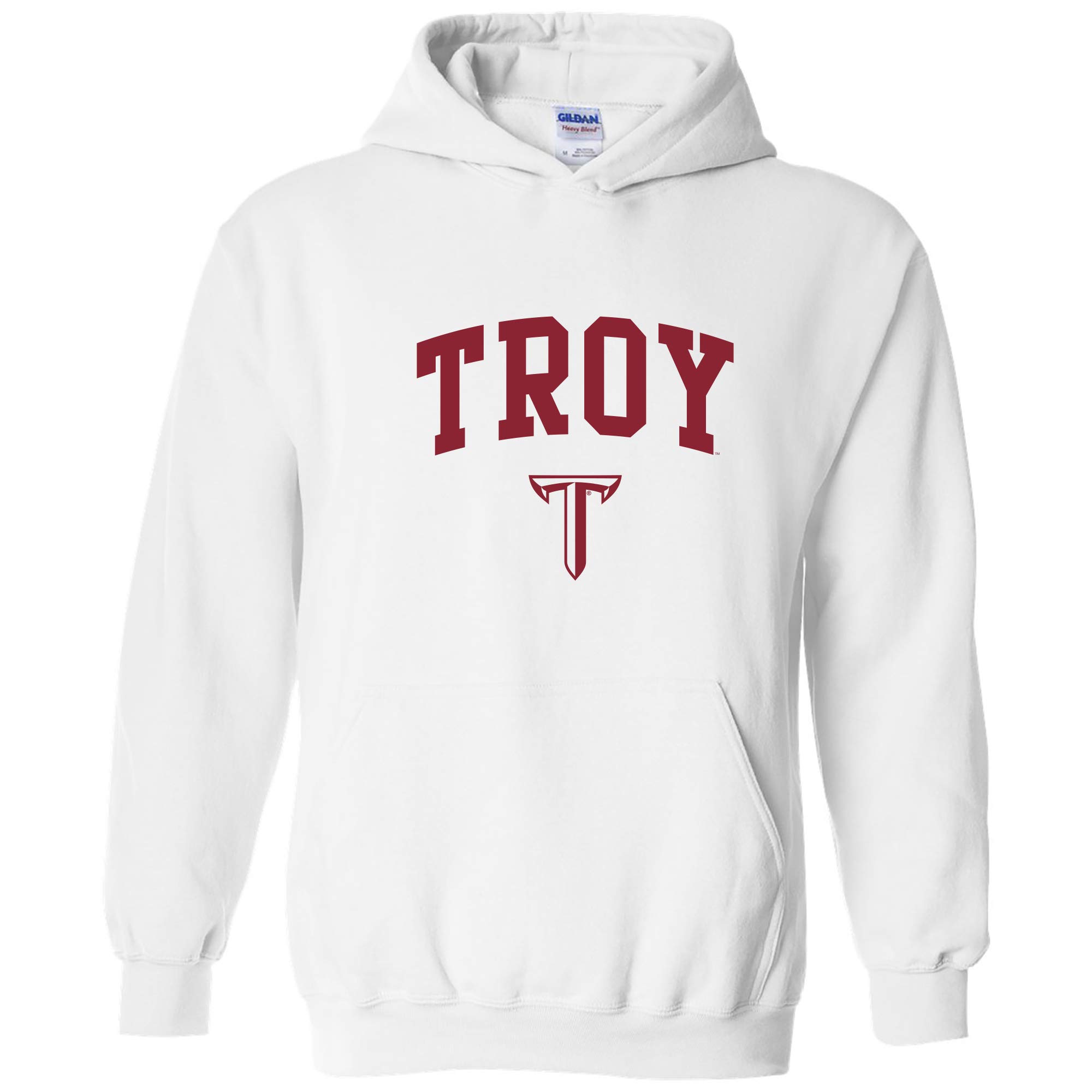 UGP Campus Apparel NCAA Officially licensed College - University Team Color Arch Logo Hoodie, Troy Trojans White, XL โ image 1