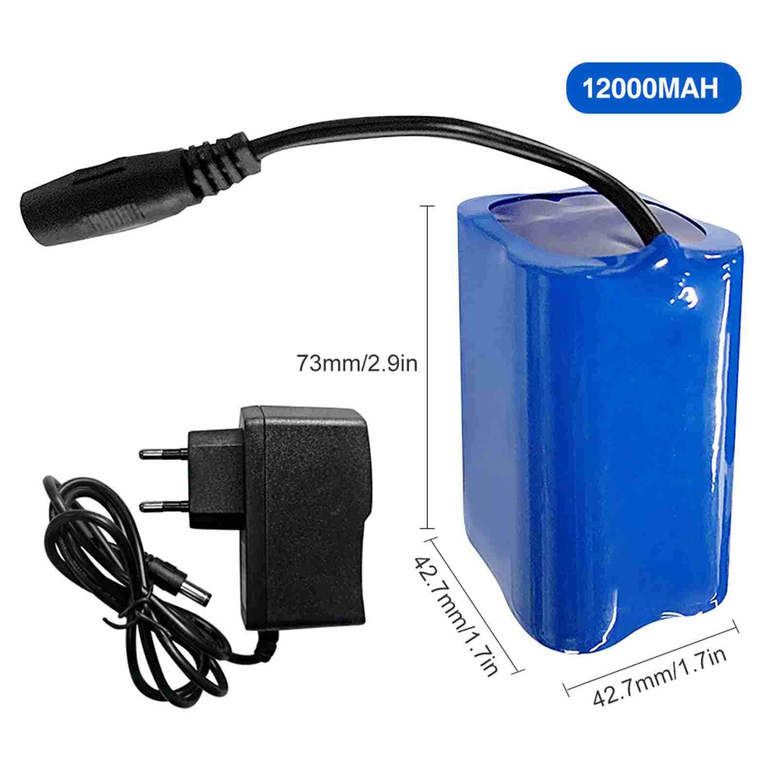 Alomejor Chargeur Batterie, Haute capacité 12000mAh léger Power Bank Lot de 2 for pêche Camping randonnée Bateaux Voyageurs aventuriers