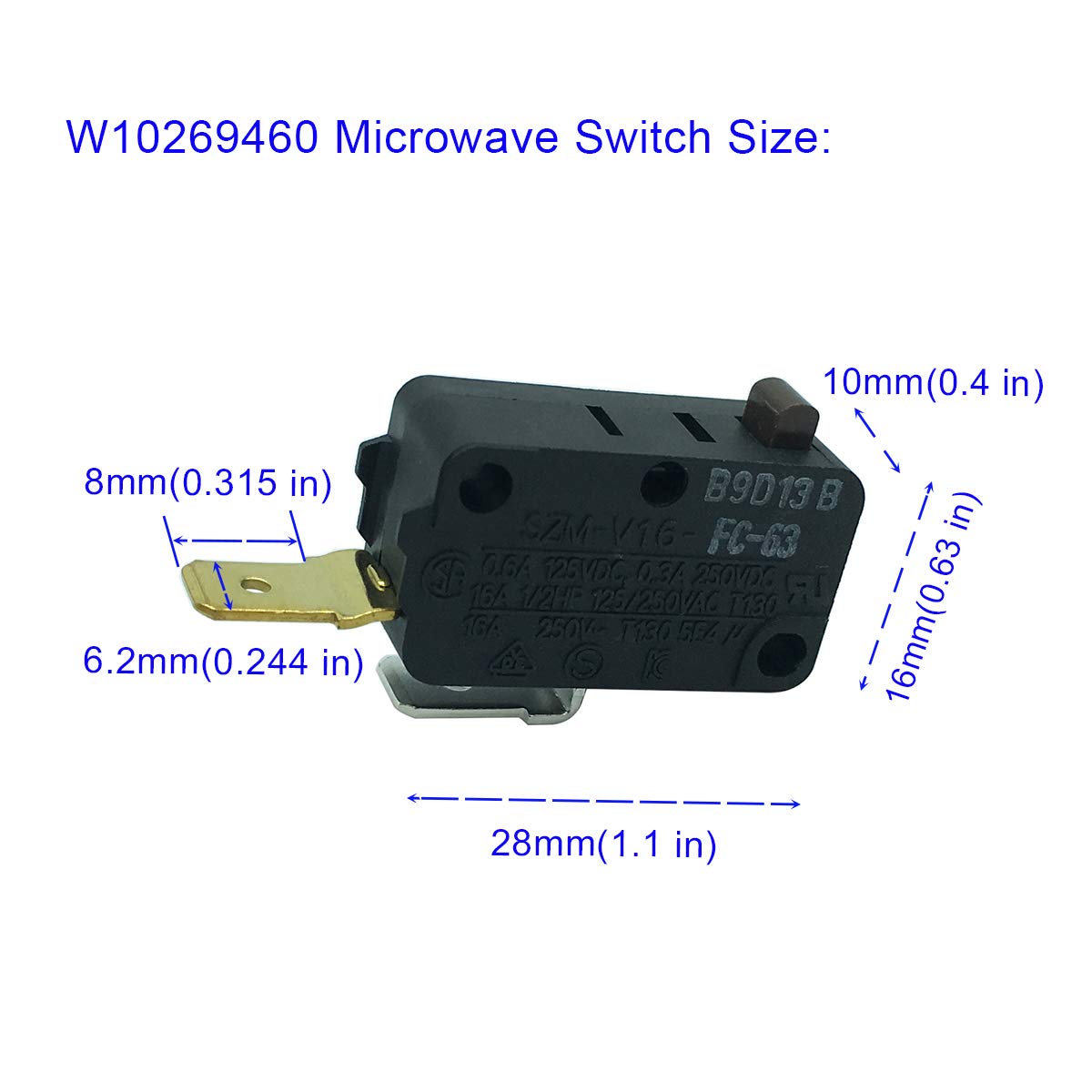 Omina様 Amazon.com: LONYE SZM-V16-FC-63 W10269460 Microwave Door Switch
