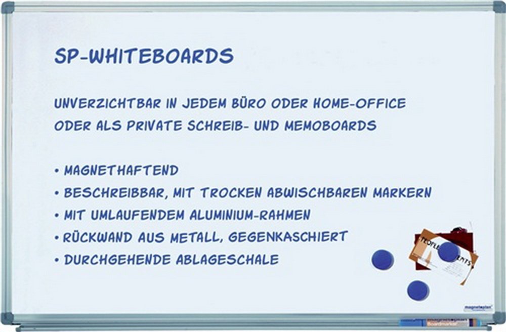 Schreibtafel B.600xH.450mm mit Alu.-Rahmen verz.Rückwand