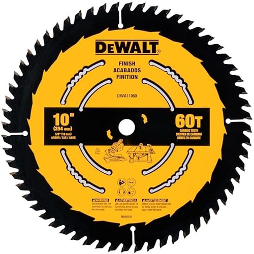 DEWALT Table Saw Blade, 10 in, 60 Tooth, Fine Finish, Ultra Sharp Carbide (DWA11060)