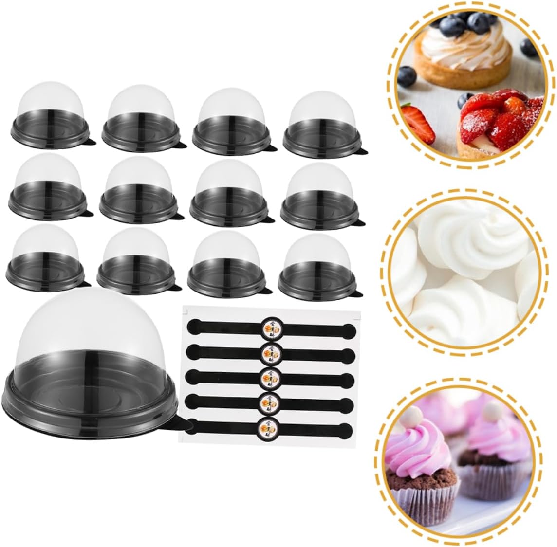 BESTOYARD 50 Sets Accessories wedding accessories baking supplies baking cabinet mousse macaron box clear plastic containers mini cake cake container round mousse box container image 4
