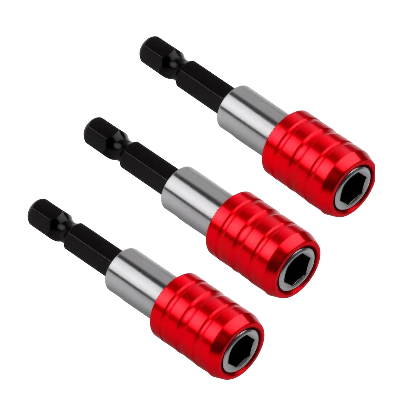 Drill Bit Holder, 3Pcs Hex Shank Magnetic Impact Drill Screwdriver Bit Holder, Quick Release Safe and Durable Screwdriver Bits Holders for Power Drills Electric Screwdrivers Handheld Drivers