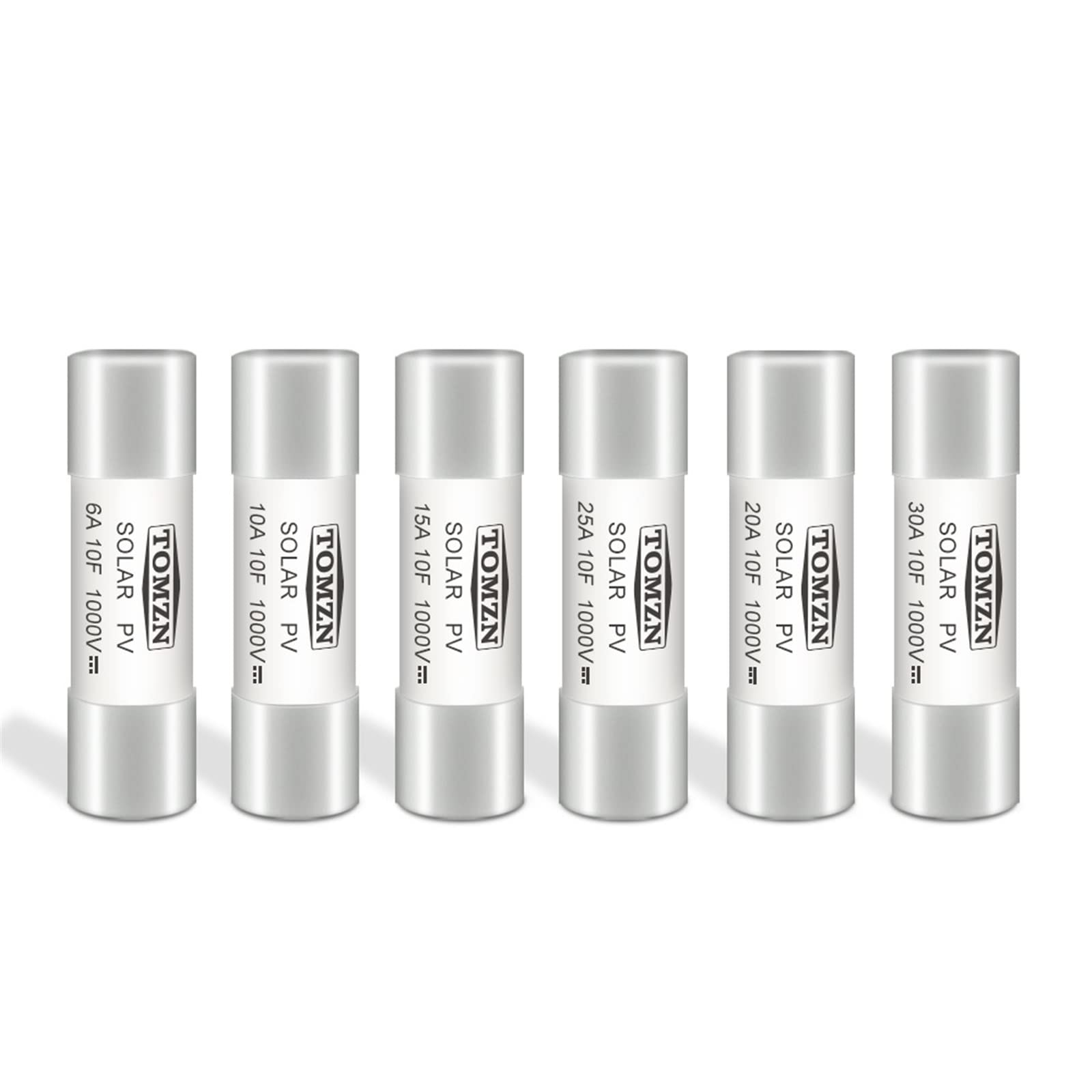 KNIUWMBMH 10pcs Solar DC 1000V PV Fuses 6A 10A 15A 20A 25A 30A High Voltage for Solar System Protection(30a)