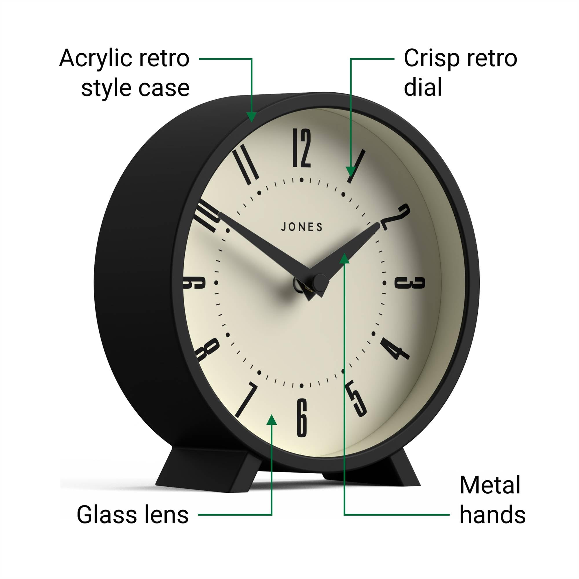 Amazon.com: JONES CLOCKS® Venus Desk Clock | Modern Round Design