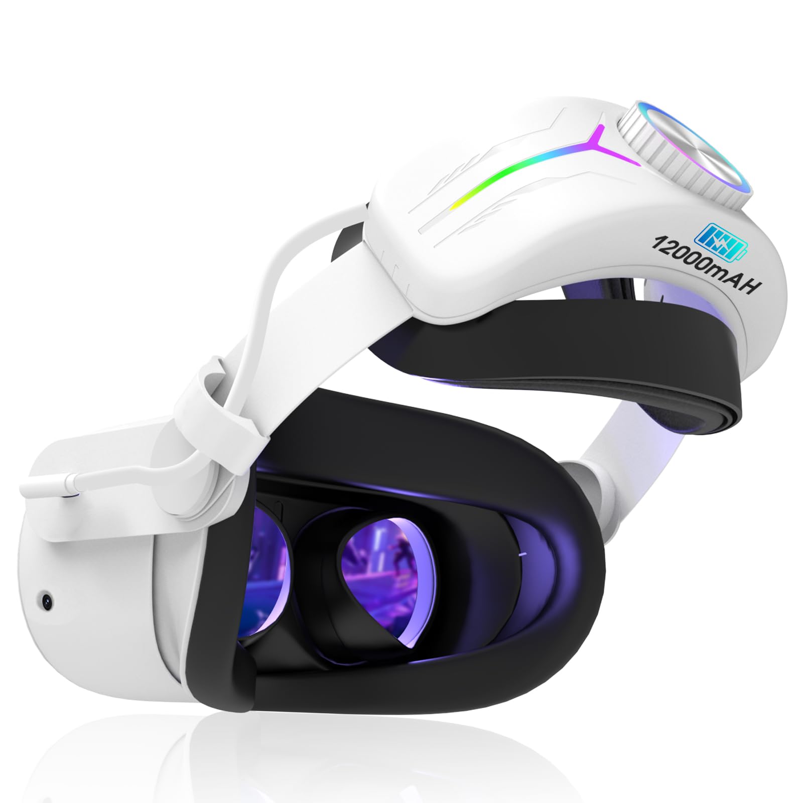 Cinturino Con Batteria 12000mAh Per Oculus Quest 3S - RGB Regolabile, Migliora Comfort E Autonomia - Foto 9