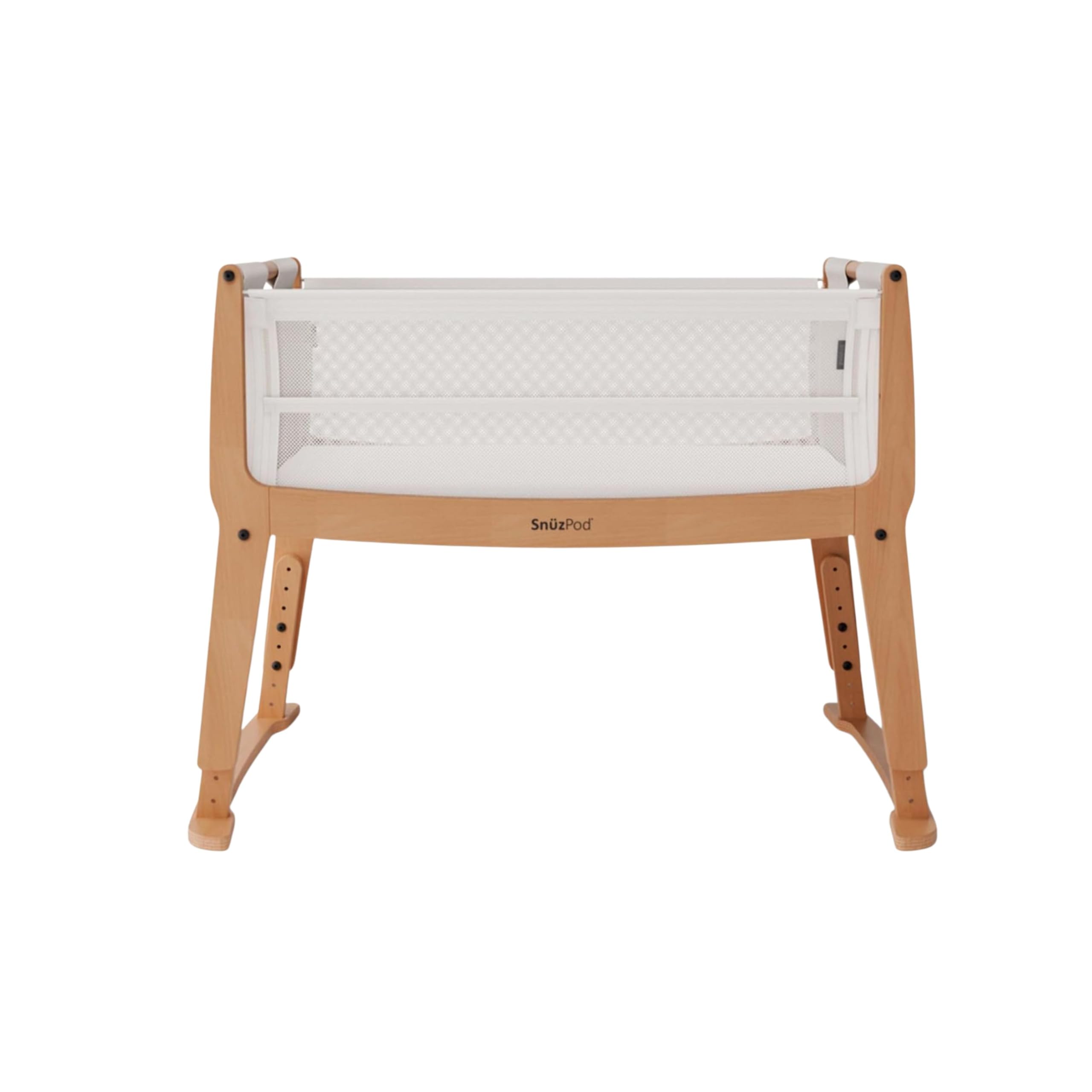 SnuzPod Studio Next to Me Crib - Portable Lightweight Baby Bed with Zip-Down Wall, 3D Breathable Mattress and 6 Height Settings - Ideal Home and Travel Cot with Wheels, Stockholm