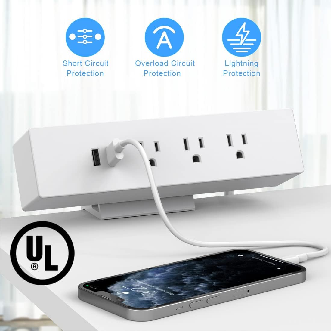 Flash Deals - 50% OFF Desk Clamp Power Strip, Haylink Desk Outlets with USB, Aluminum Alloy 3 AC Outlets Desk Edge Mount Power Strip Connect 6FT Extension Cord for Home Office Standing Desk, UL Listed,White Up To 60% OFF Desk Clamp Power Strip, Haylink Desk Outlets with USB, Aluminum Alloy 3 AC Outlets Desk Edge Mount Power Strip Connect 6FT Extension Cord for Home Office Standing Desk, UL Listed,White