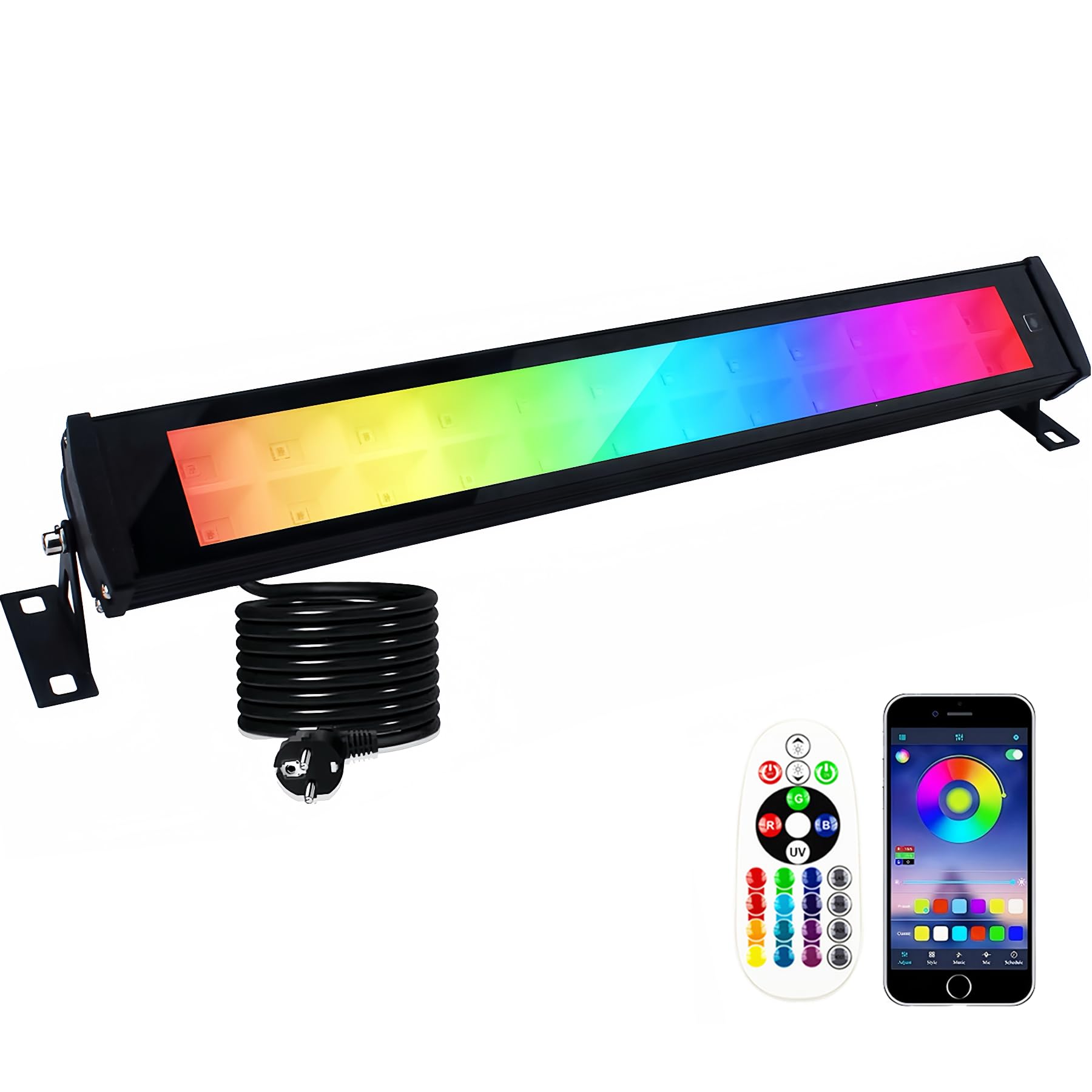NATPOW Faretti LED RGB Da Esterno 50W - Luce Colorata Con App E Telecomando, Impermeabile IP66 - Foto 5