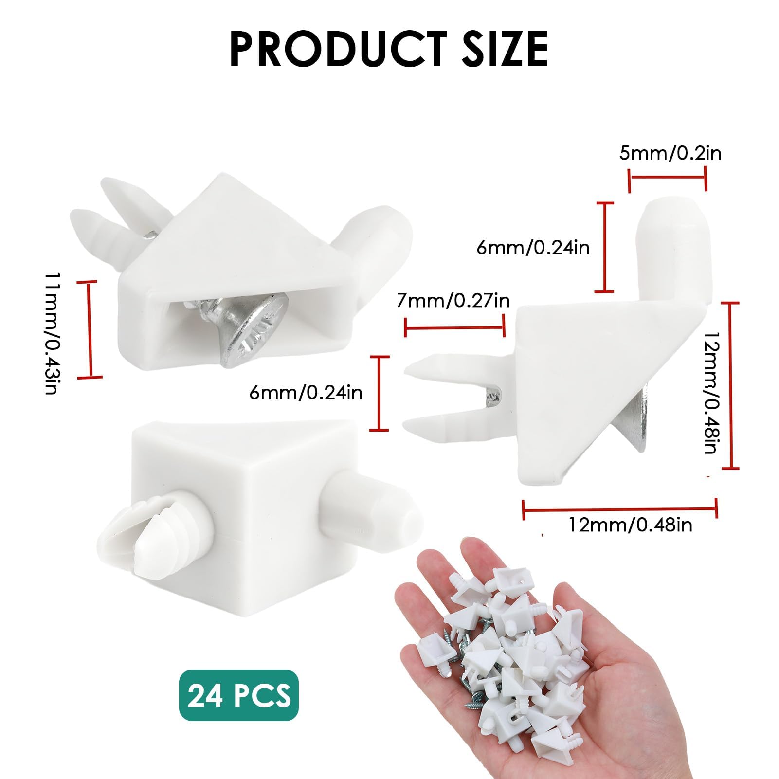 24Pcs White Shelf Support Pins, ReplacementScrews Shelf Support Pins, Compatible with IKEA Part 101558 (Pax, KOMPLEMENT) - Image 2