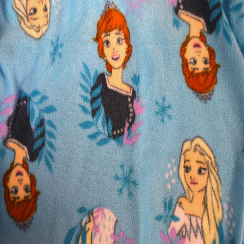 Girls Frozen Elsa and Anna Blanket Sleeper Toddler Blue Footie Pajama3