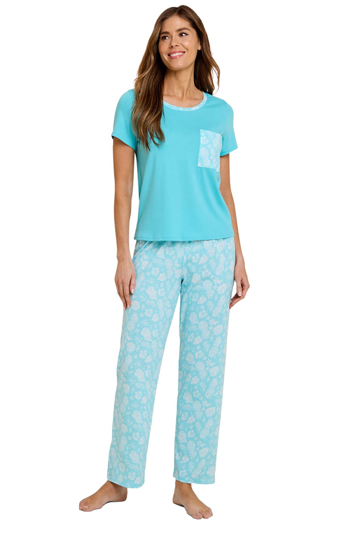 Chums Women's Pyjama Set - Aqua - Size 8-10