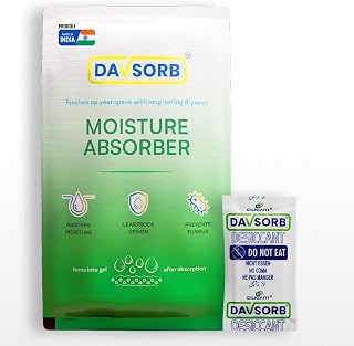 Davsorb Dehumidifier for Room Moisture | Air Freshener & Humidity Absorber for Wardrobe & Shoe Racks (40 Pcs x 5g (Small S... Price In India